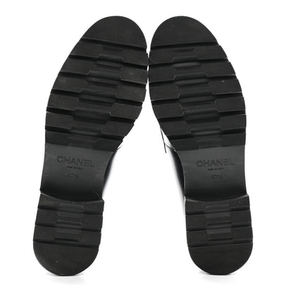 Chanel Calfskin Metal CC Loafers 40.5 Black 5 of 9