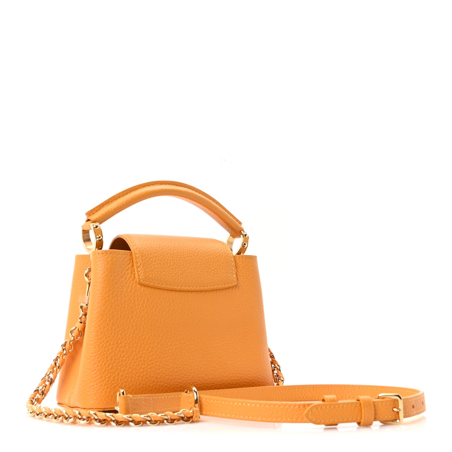Louis Vuitton Taurillon Mini Capucines Sunbeam Yellow 3 of 9