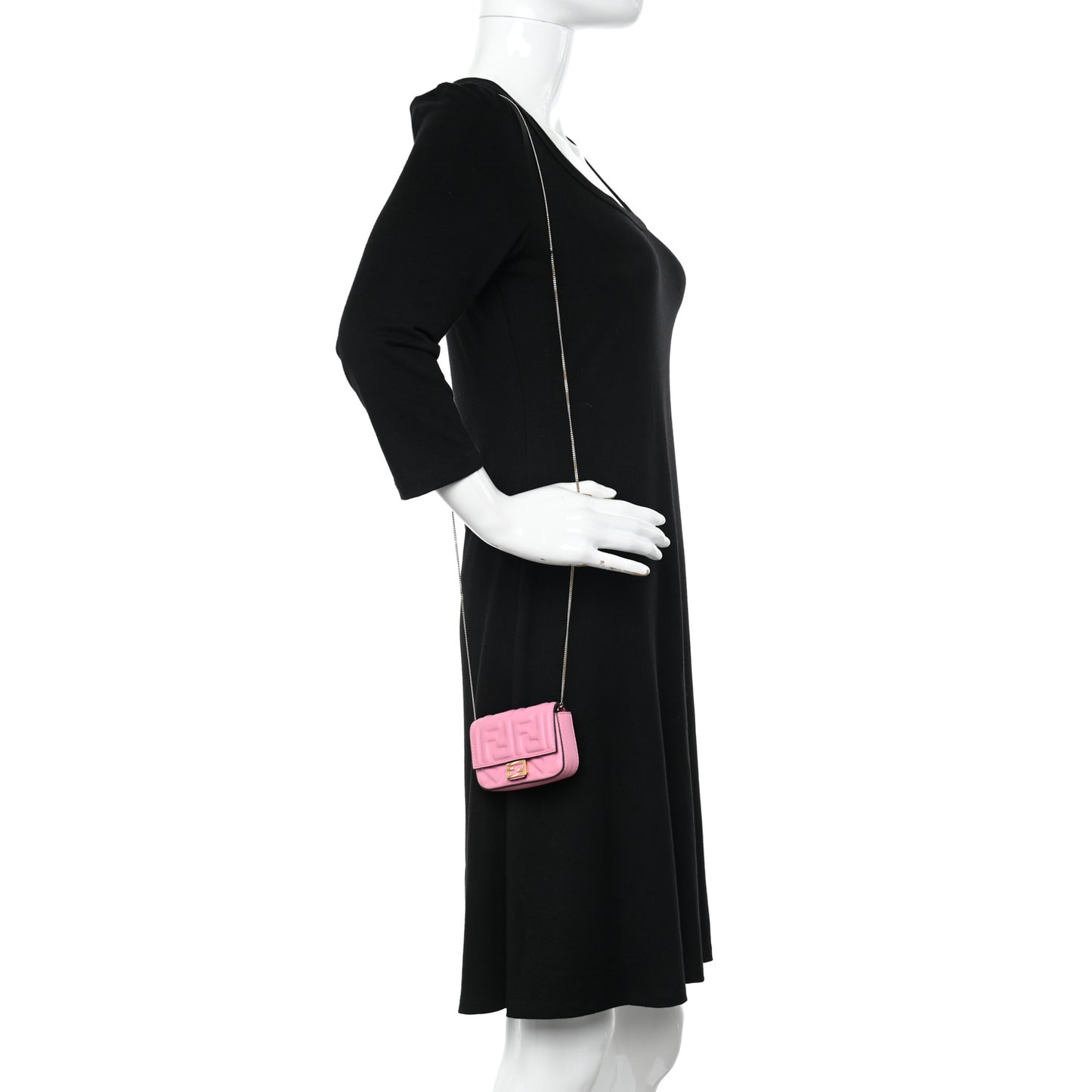 Nappa Matisse FF Embossed Nano Baguette Charm Lollypop