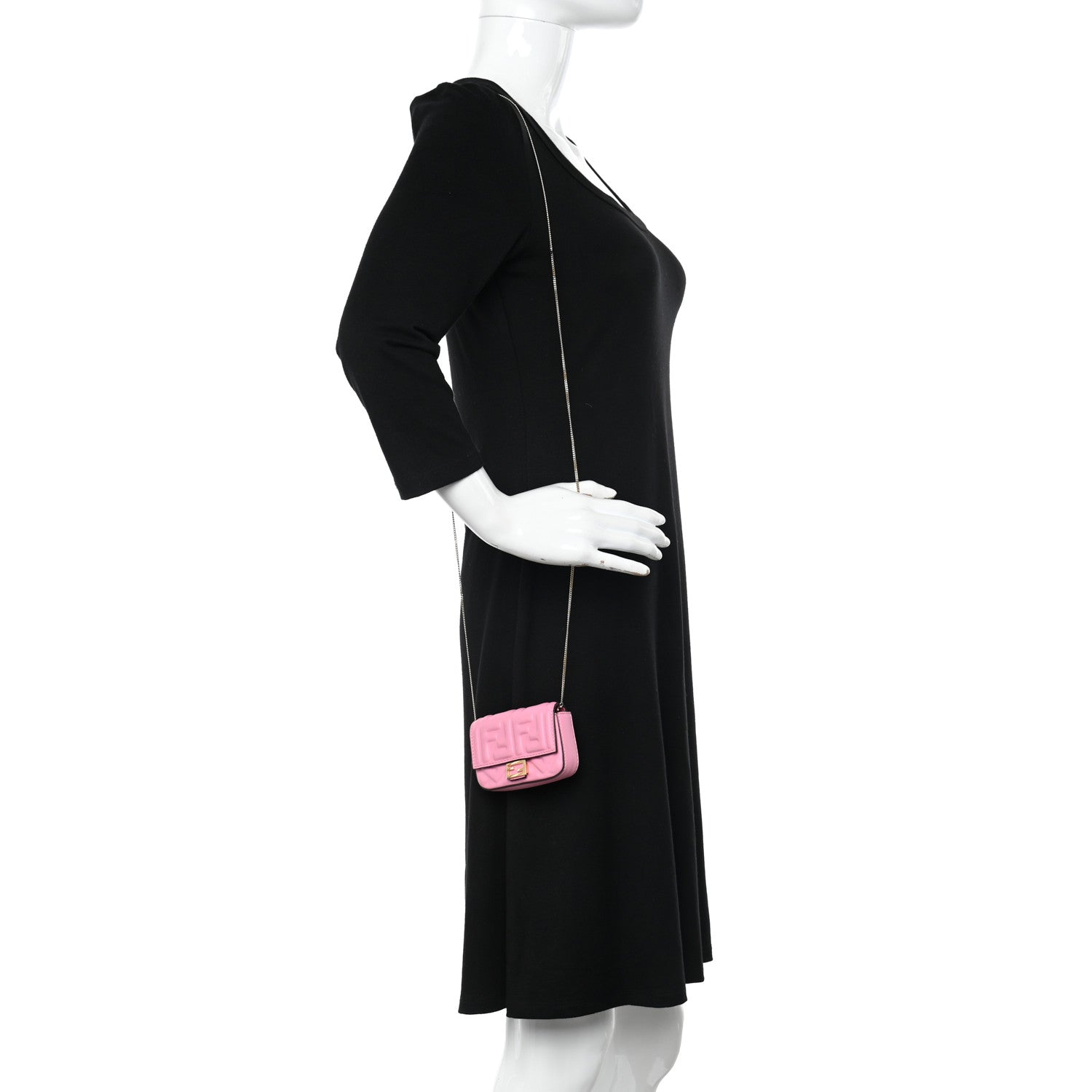 Fendi Nappa Matisse FF Embossed Nano Baguette Charm Lollypop 2 of 15