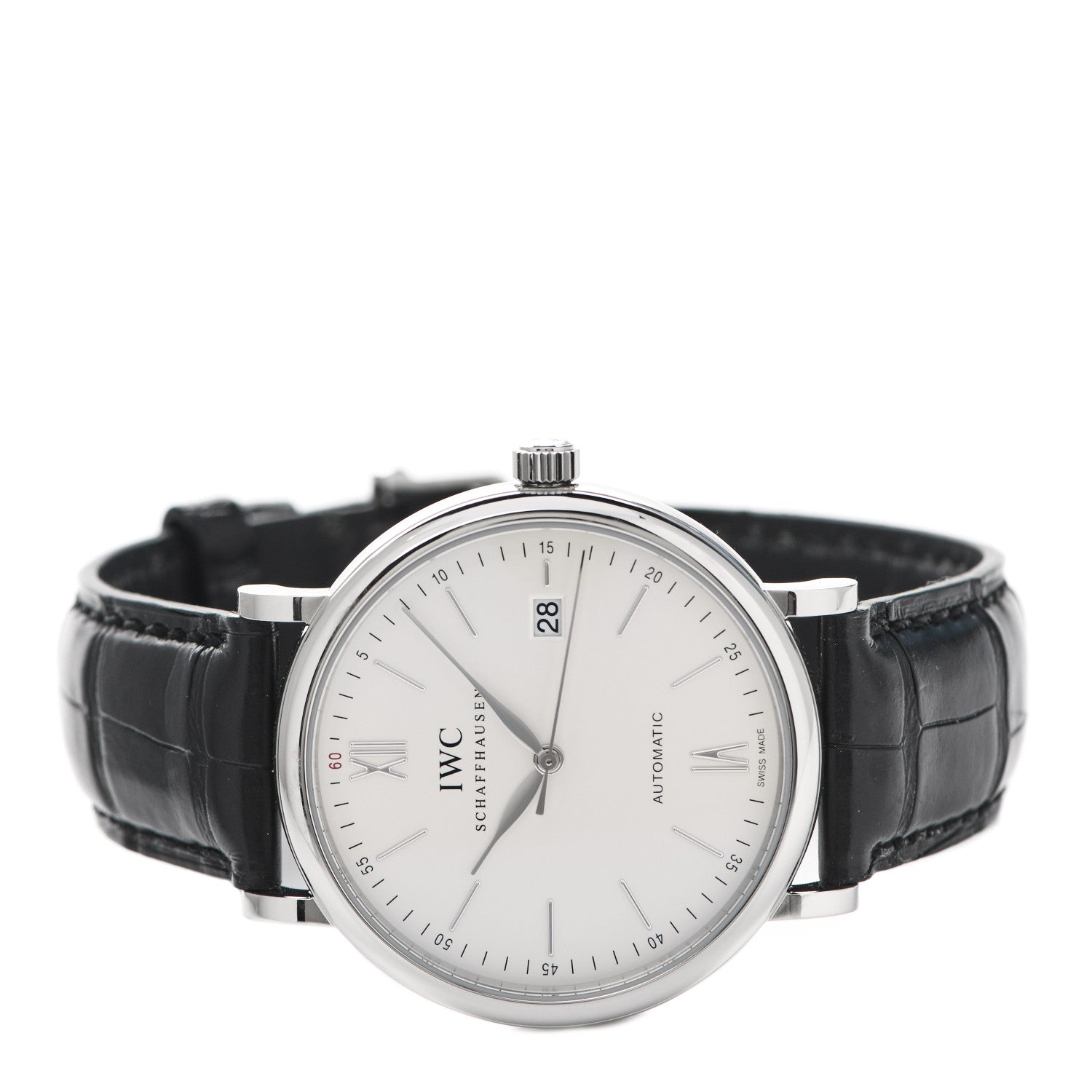 IWC Stainless Steel Alligator 40mm Portofino Automatic Watch IW356501 2 of 6