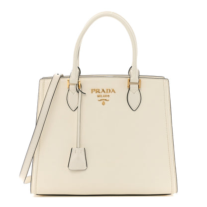Prada Saffiano Soft Calfskin Zippered Tote  White 1 of 11