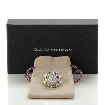 David Yurman Sterling Silver Pave Diamond 16mm Large Labyrinth Ring 54 7 4 of 6