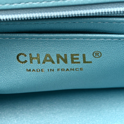 Chanel Lambskin Quilted Tie Dye Ombre Mini Rectangular Flap Blue Multicolor 6 of 10