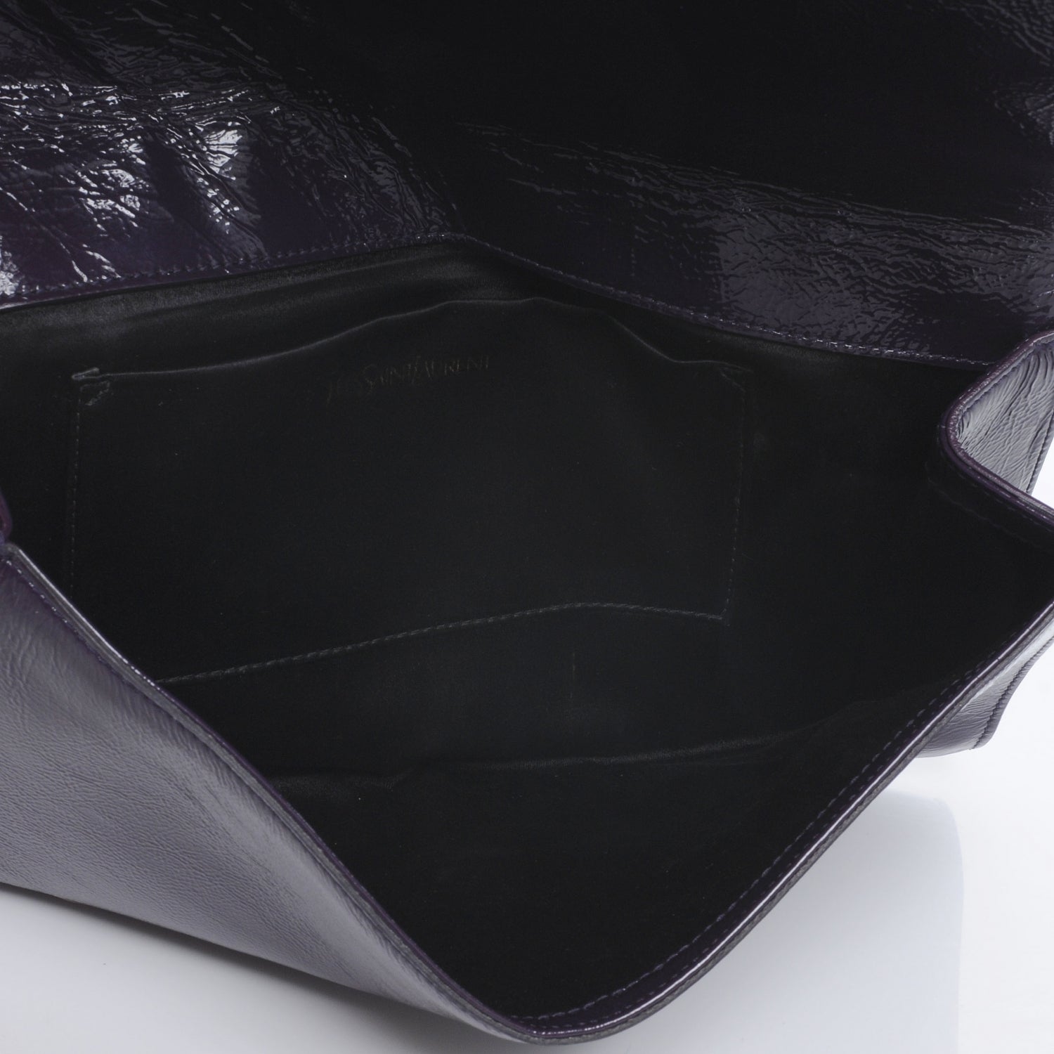 Saint Laurent Patent Belle de Jour Clutch Violet 5 of 7