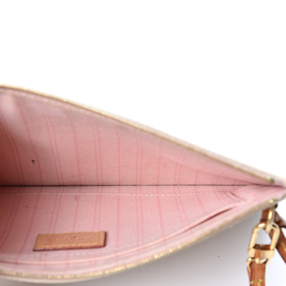 Louis Vuitton Damier Azur Neverfull MM GM Pochette Rose Ballerine 4 of 9