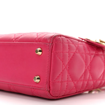 Christian Dior Lambskin Cannage Mini Lady Dior Fuchsia 10 of 11