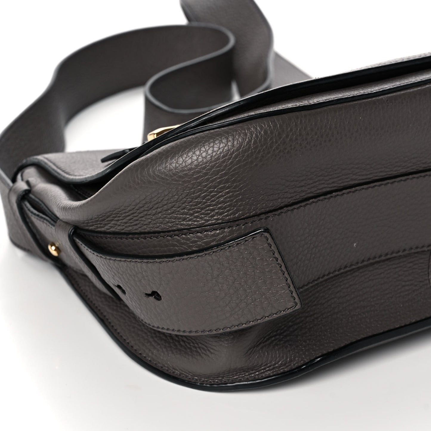 Grained Calfskin Soft Jennifer Saddle Bag Graphite