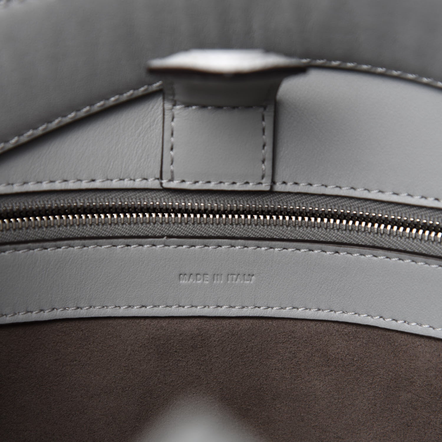 Fendi Vitello Century Opaco F is Fendi Bi-Color Regular Runaway Satchel Ghiaccio Ebano 9 of 11