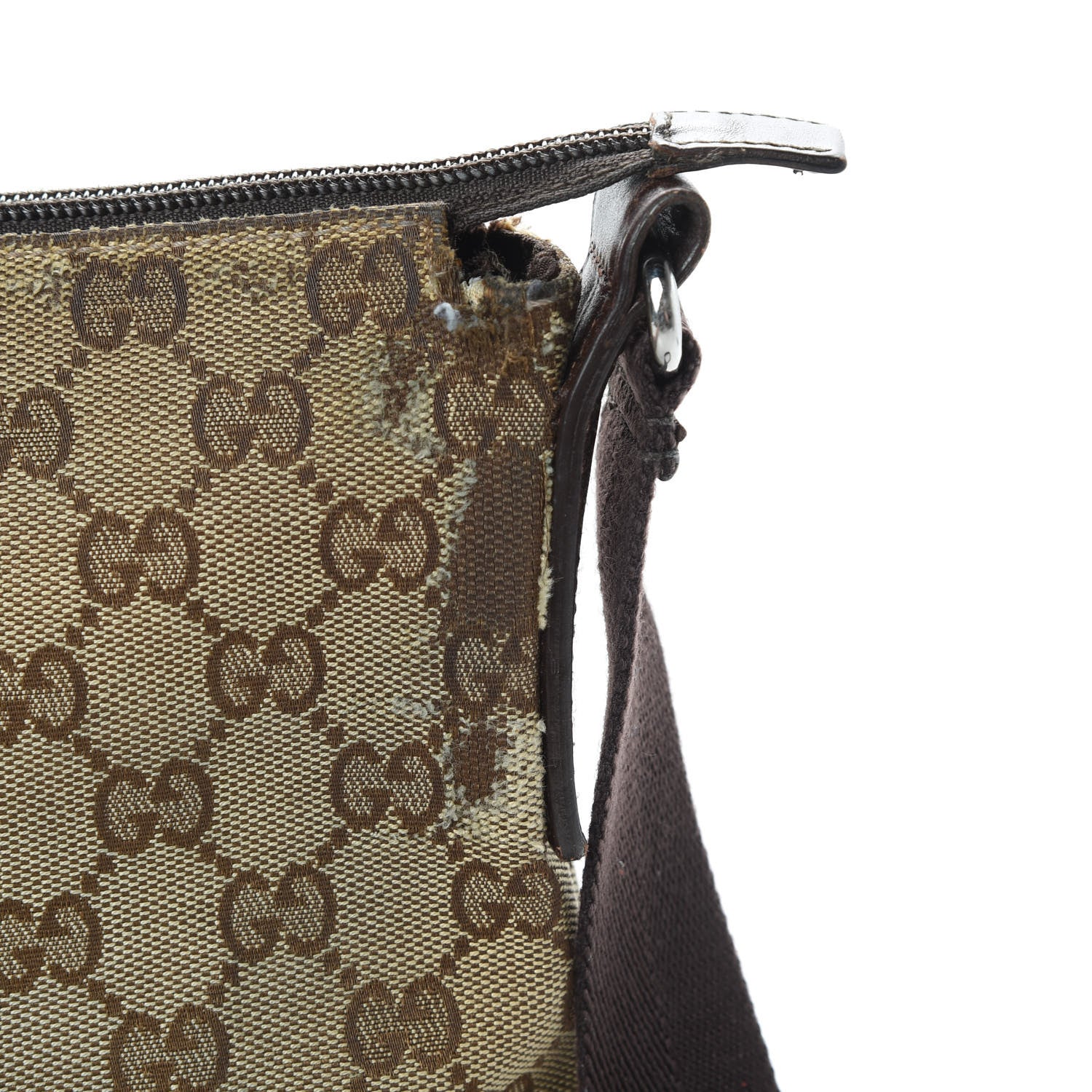 Gucci Monogram Calfskin Perforated Medium Flat Messenger Bag Dark Brown 15 of 18