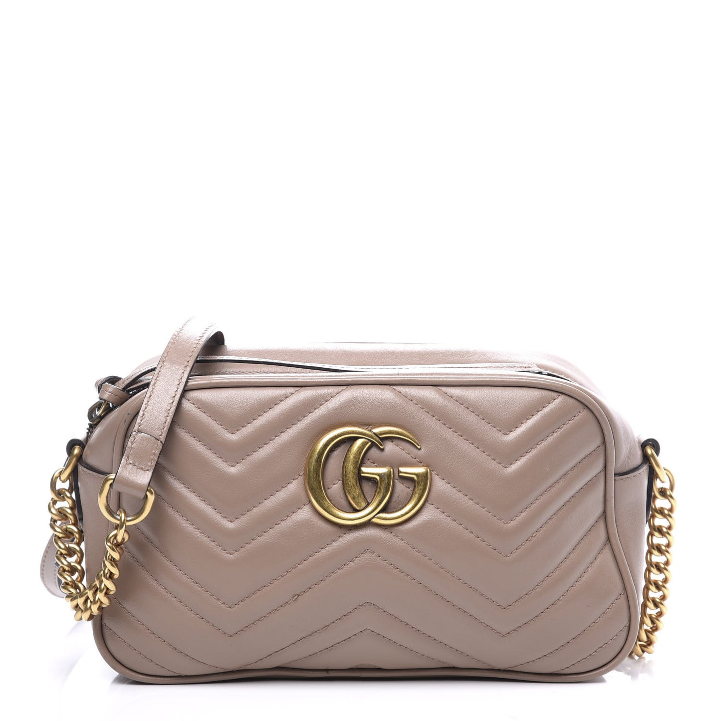 Calfskin Matelasse Small GG Marmont Chain Shoulder Bag Porcelain Rose