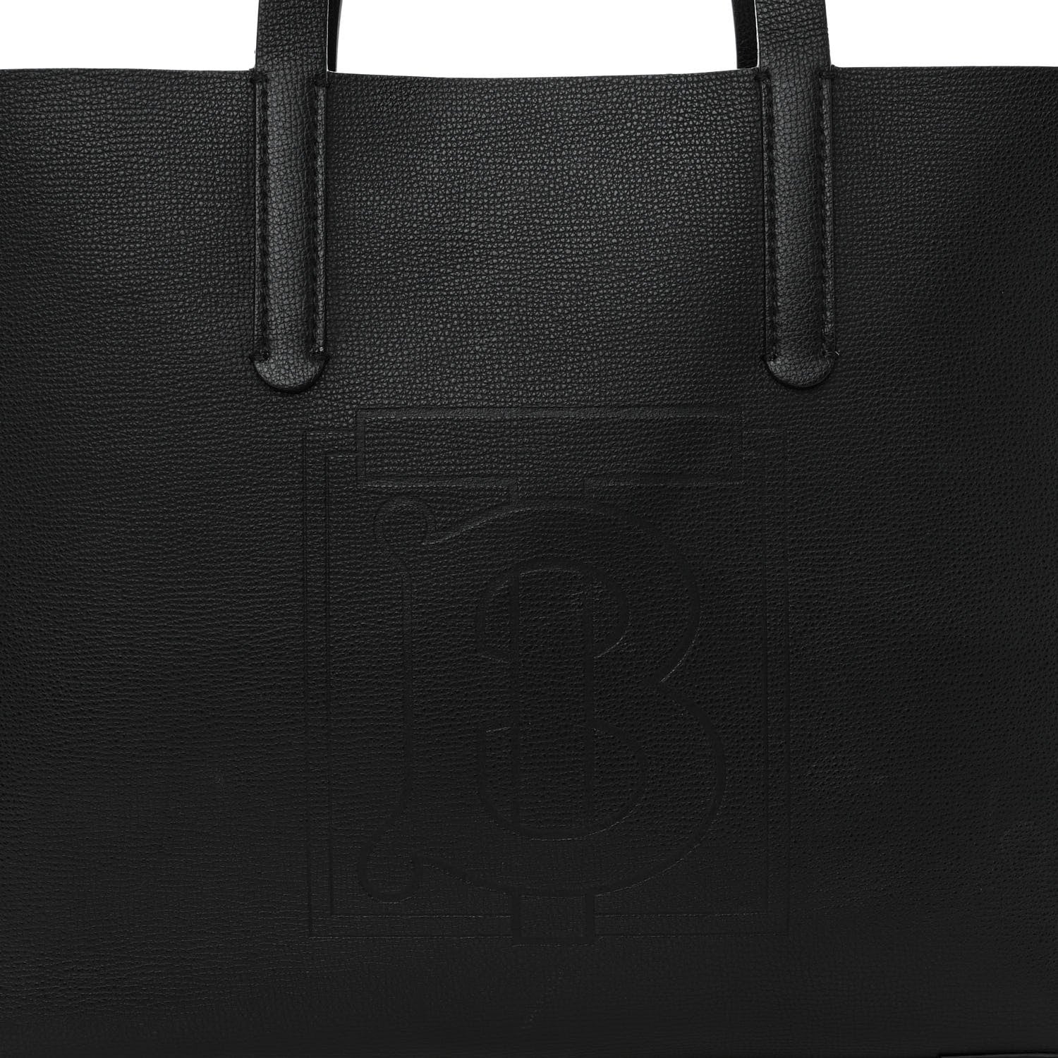 Burberry Calfskin TB Motif Embossed Tote Black 7 of 11