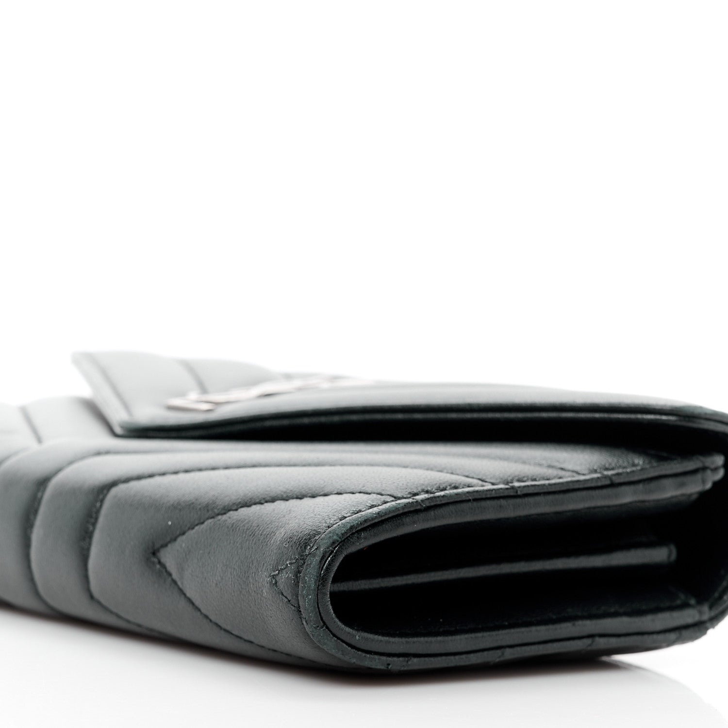 Saint Laurent SAINT LAURENT Lambskin Y Quilted Monogram Large Loulou Flap Wallet Black 12 of 15