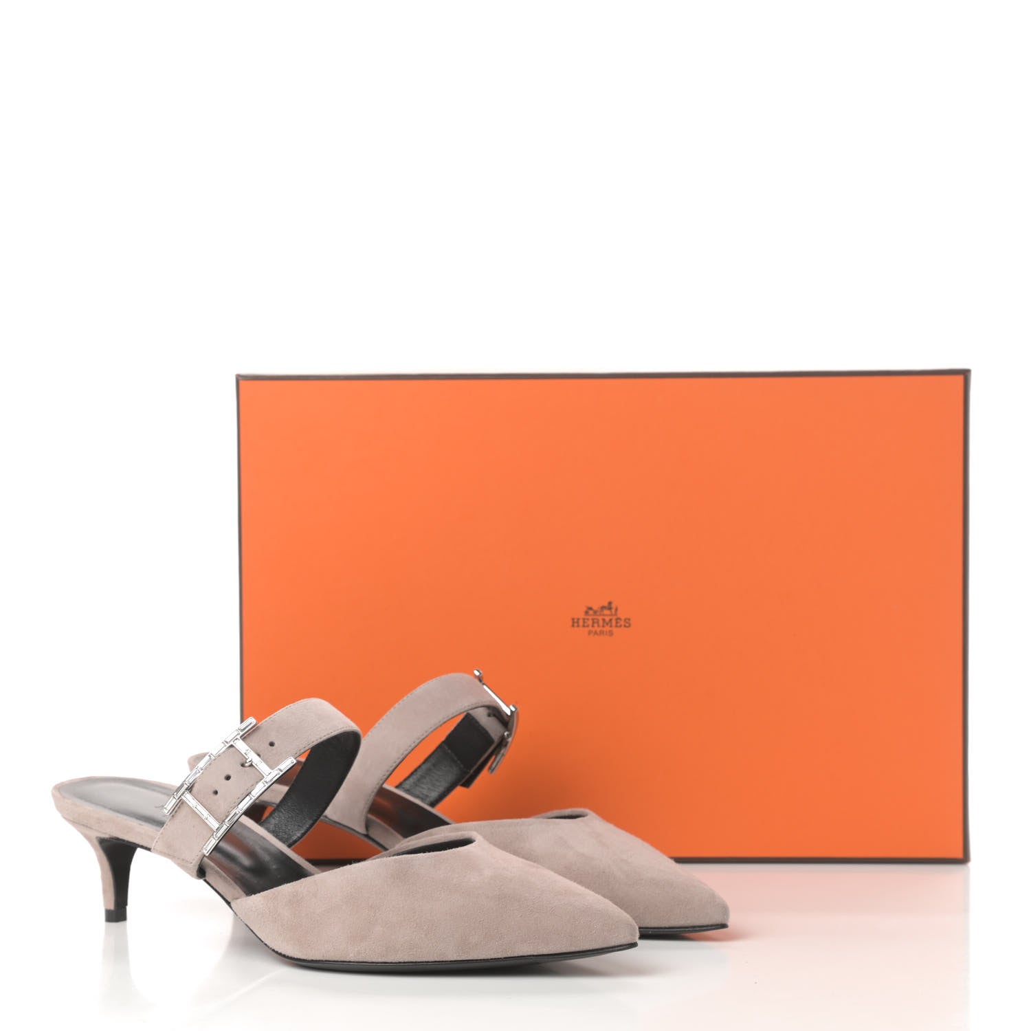 Hermes Suede Goatskin Blink Mules 36.5 Beige Rose 11 of 11