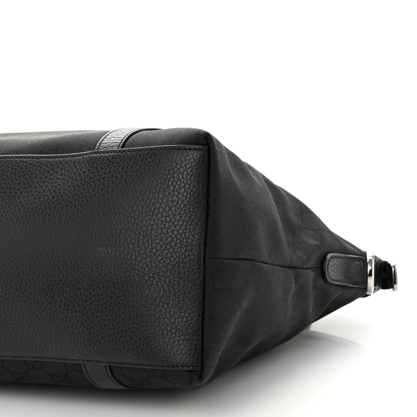 Nylon Monogram Medium GG Charm Dome Satchel Black