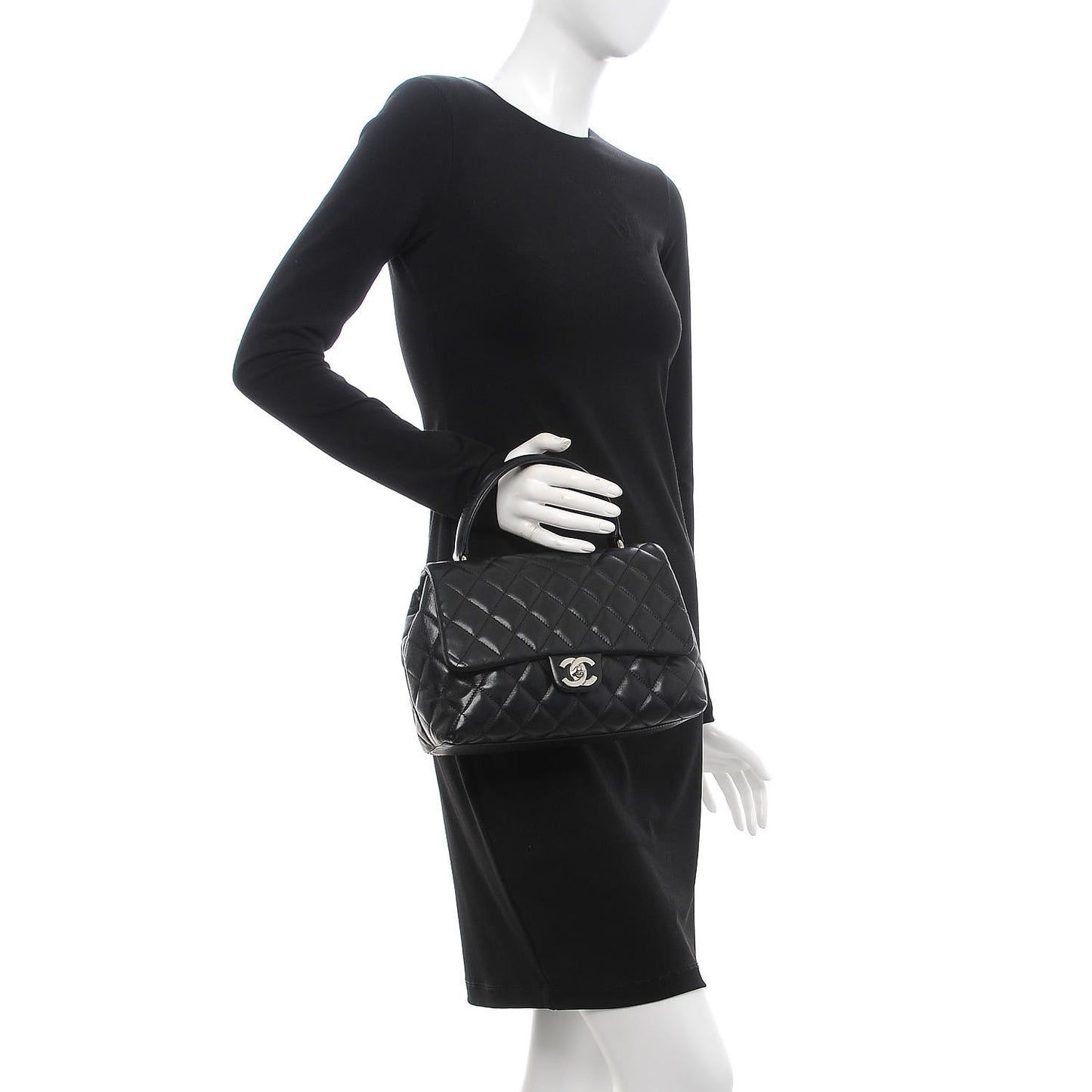 Lambskin Quilted Medium Kelly Flap Black