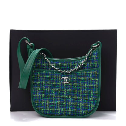 Chanel Tweed Calfskin Jungle Stroll Hobo Bag Green Multicolor 11 of 11