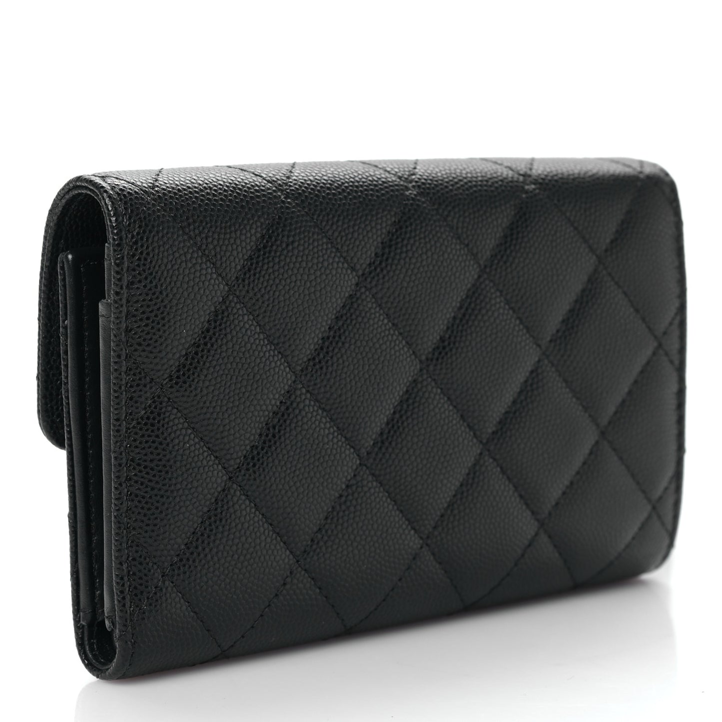 Caviar Quilted Coco Chanel CC Medium Flap Wallet Black