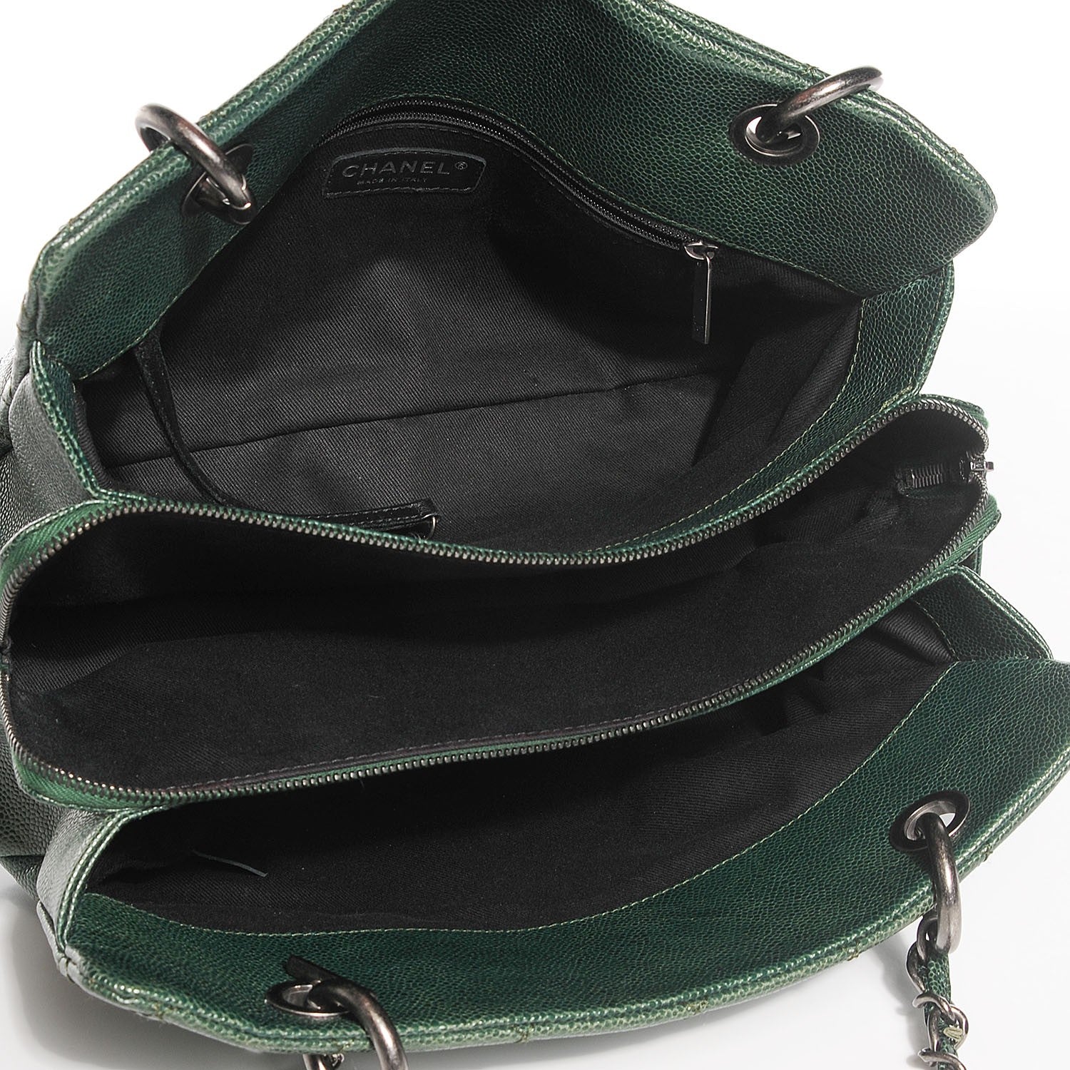 Chanel Iridescent Caviar Quilted Small Chic Tote Green 5 of 7