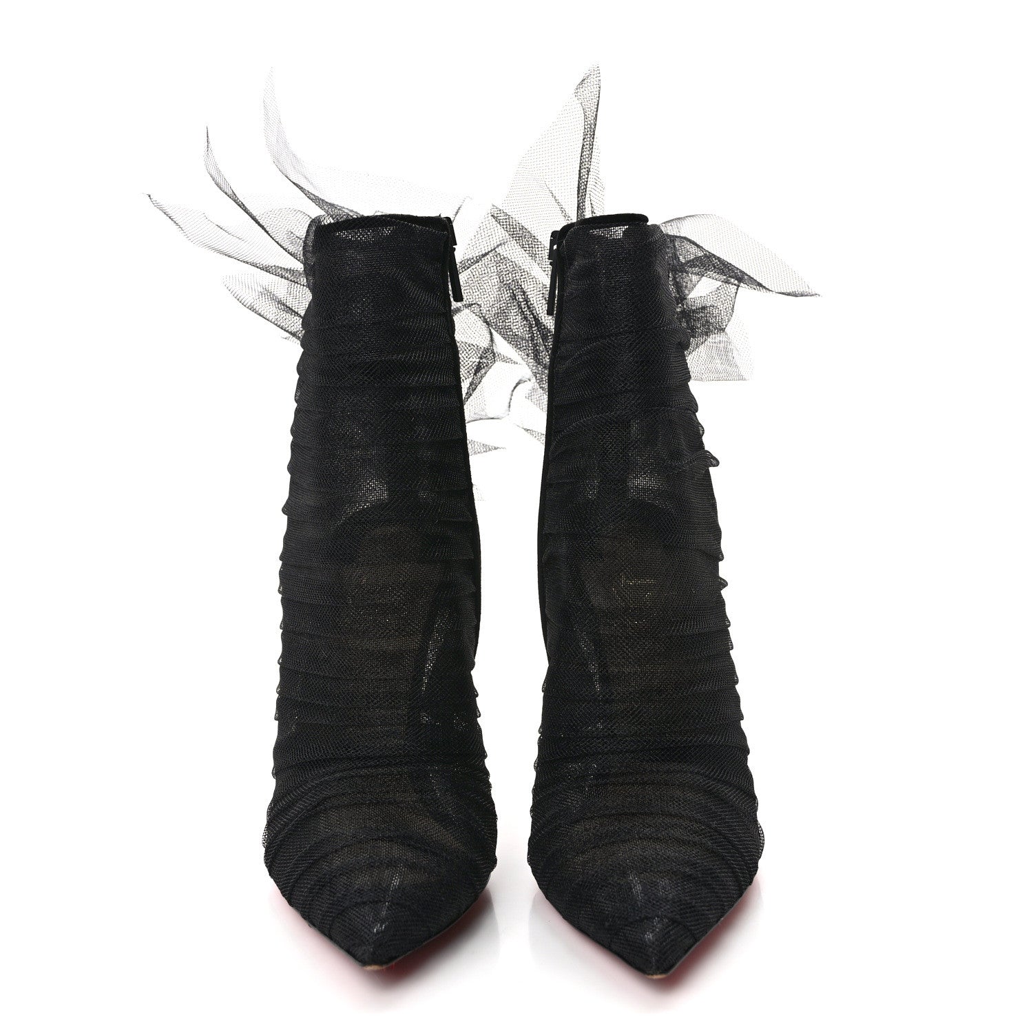 Christian Louboutin Tulle Nappa Libellibooty 100 Ankle Boots 39 Black 2 of 8