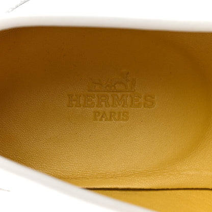 Hermes Calfskin Womens Paris Loafers 39 White Bois De Santal 7 of 13