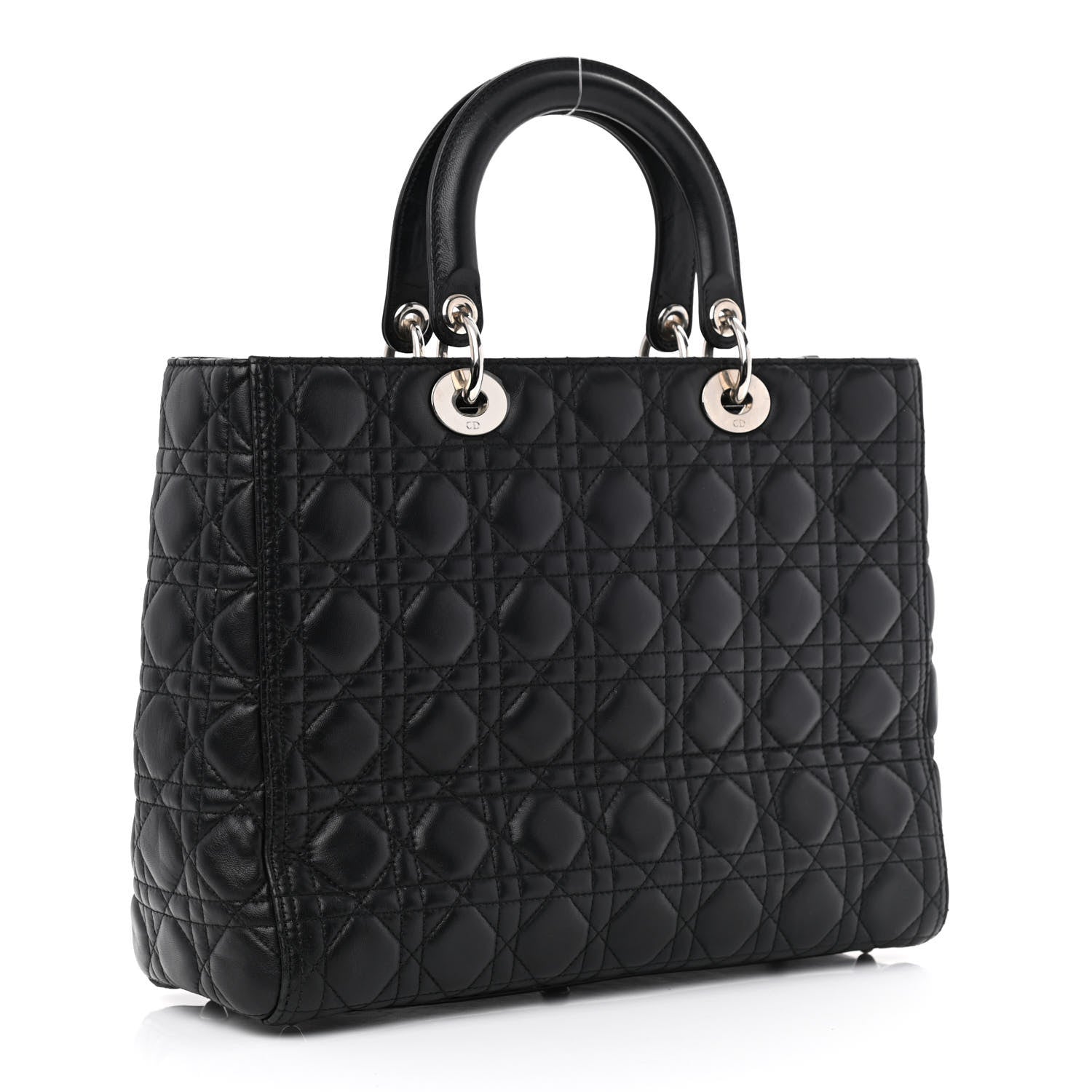 Christian Dior Lambskin Cannage Large Lady Dior Black 3 of 10