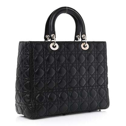 Christian Dior Lambskin Cannage Large Lady Dior Black 3 of 10