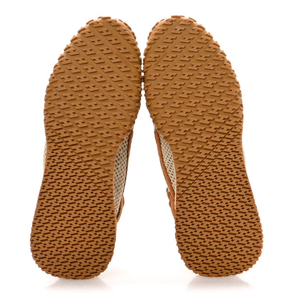 Hermes Crochet Knit Suede Goatskin Jet Sneakers 37 Beige Lin Naturel 6 of 10