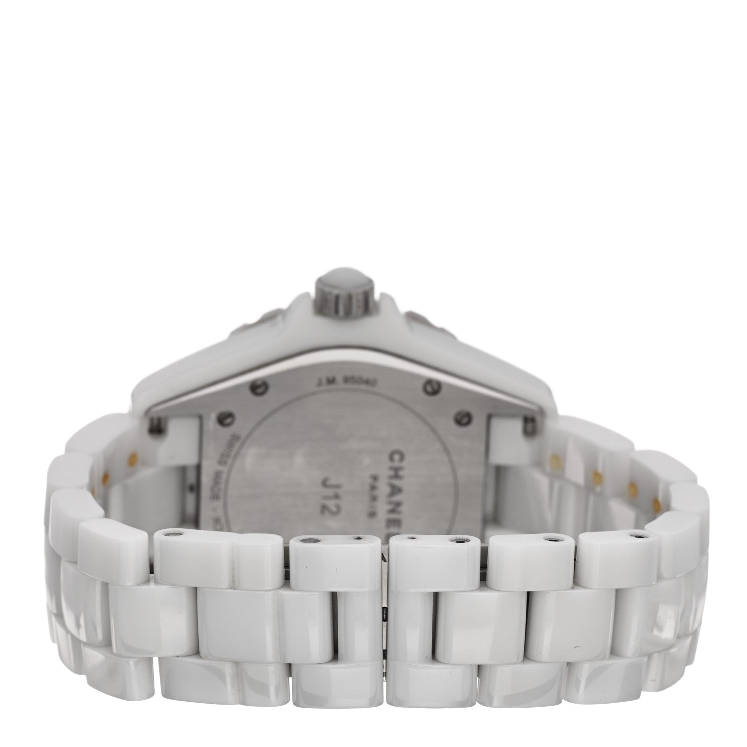 Chanel Stainless Steel Ceramic Diamond 38mm J12 Automatic Watch White 3 of 4
