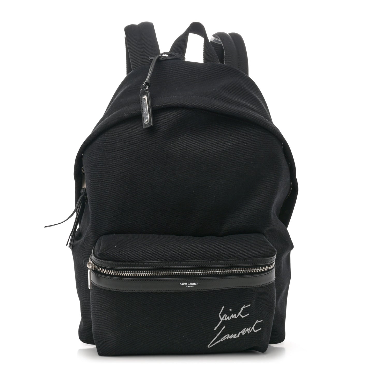 Canvas Signature Embroidered City Backpack Black