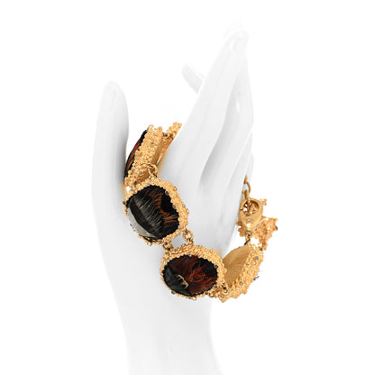 Chanel Feather Crystal CC Bracelet Gold 2 of 5