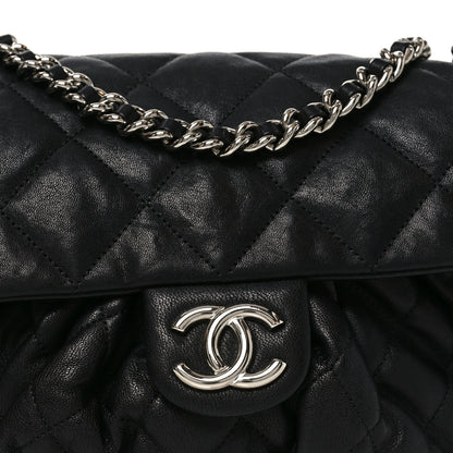 Chanel Washed Lambskin Quilted Medium Chain Around Messenger Black 8 of 10