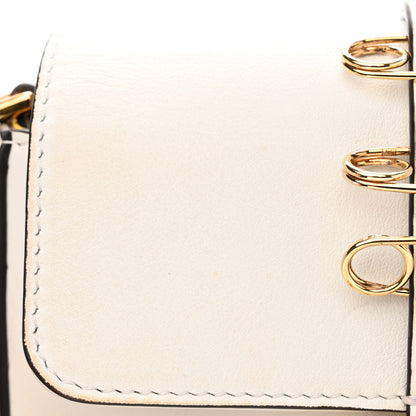 Fendi X VERSACE Vitello Seta Fendace Mini Brooch Baguette White Ice 10 of 15