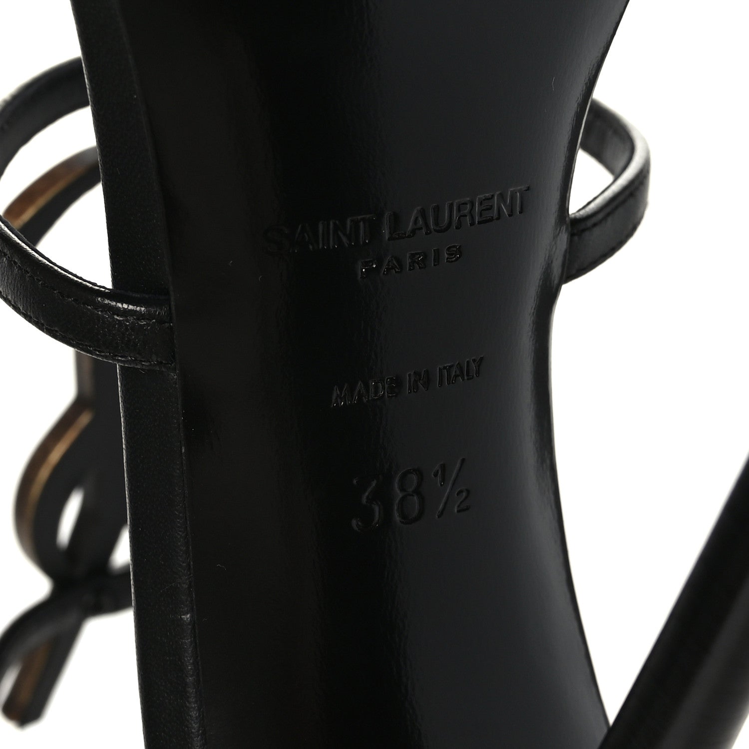 Saint Laurent Calfskin Cassandra 110 Sandals 38.5 Black 7 of 7