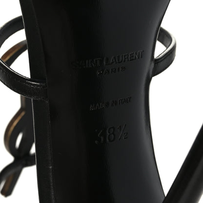 Saint Laurent Calfskin Cassandra 110 Sandals 38.5 Black 7 of 7