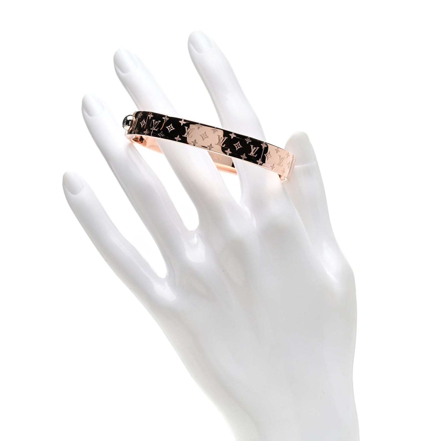 Brass Monogram Nanogram Cuff M Pink Gold
