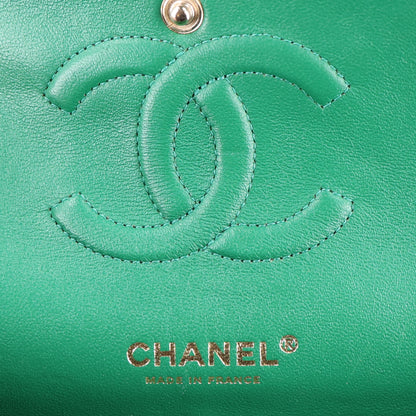 Chanel Metallic Caviar Quilted Medium Double Flap Green 7 of 11
