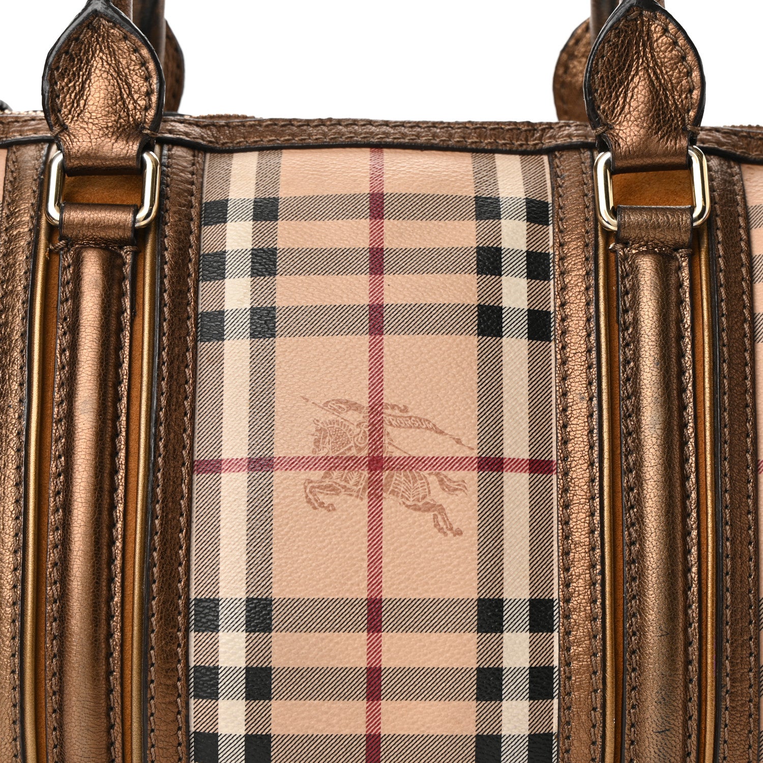 Burberry Haymarket Check Medium Alchester Bowling Bag Bronze 8 of 13