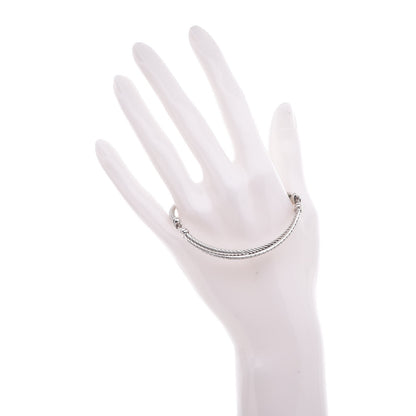 David Yurman Sterling Silver 14K White Gold Diamond 3mm Crossover Bracelet 2 of 5