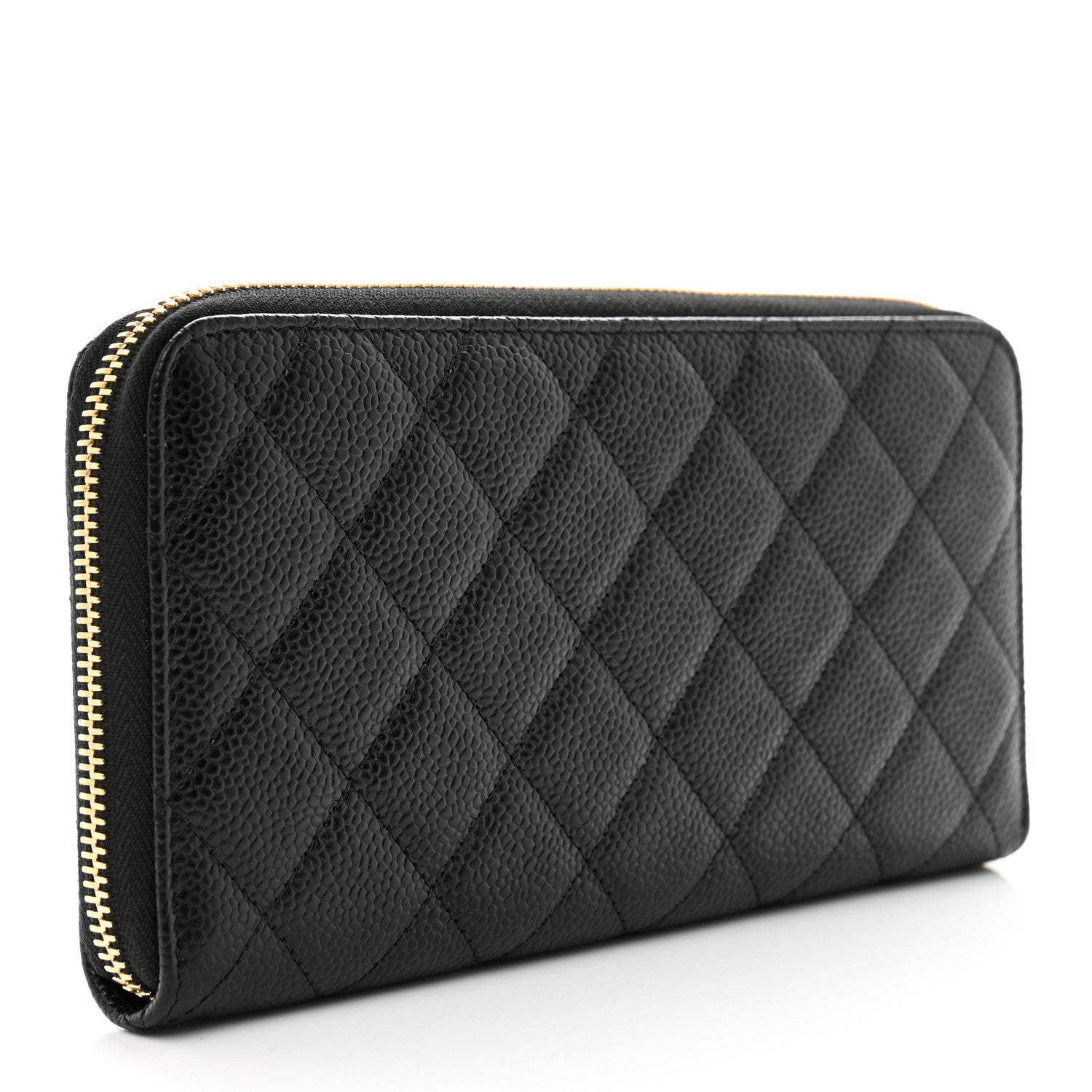 Chanel Caviar Quilted Large Gusset Zip Around Wallet Black 3 of 8