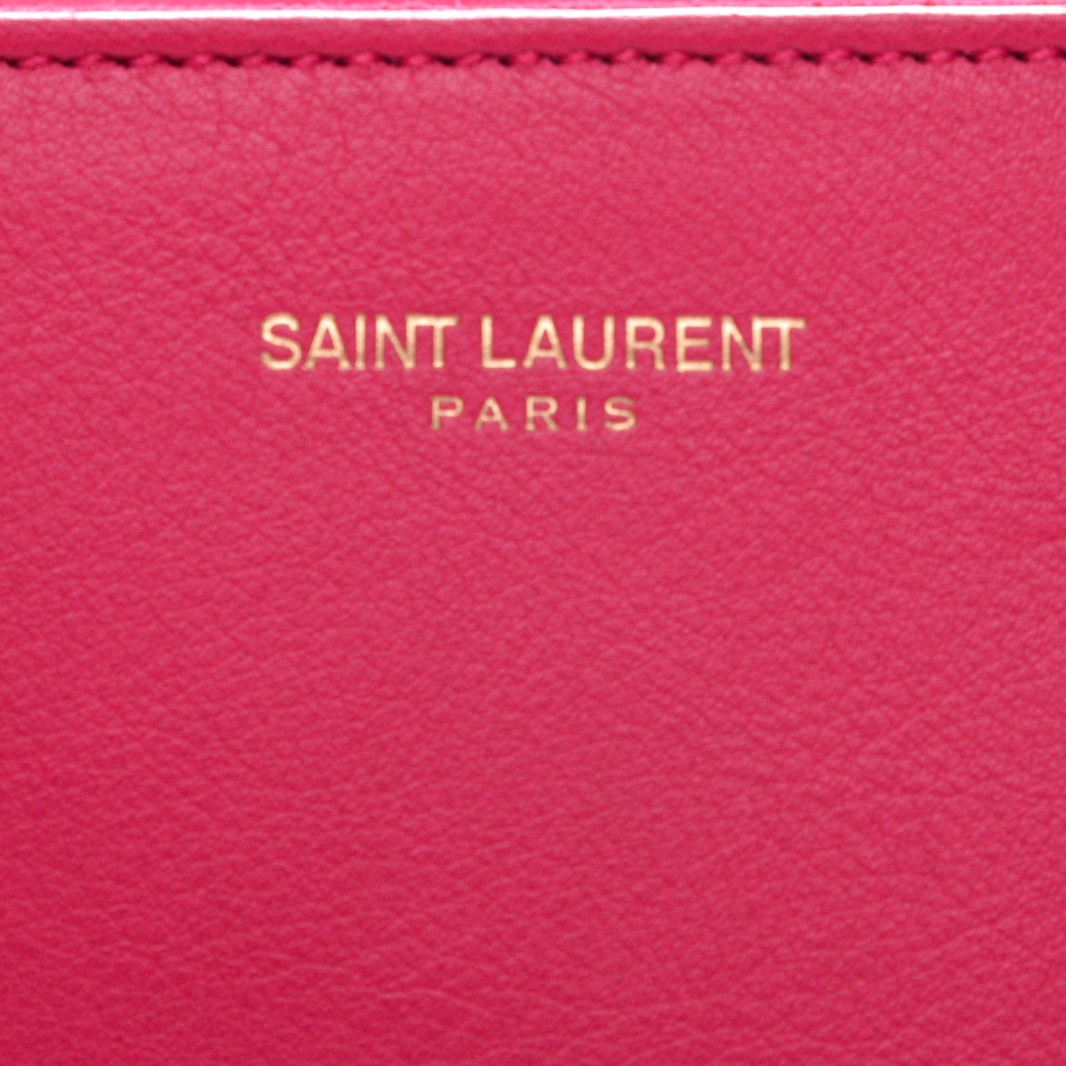 Saint Laurent Calfskin Classic Y Ligne Clutch Fuchsia 7 of 7