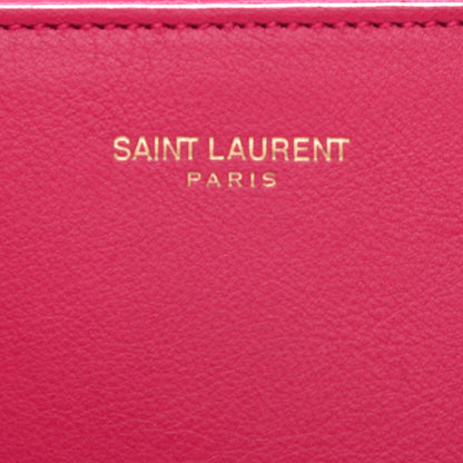 Saint Laurent Calfskin Classic Y Ligne Clutch Fuchsia 7 of 7