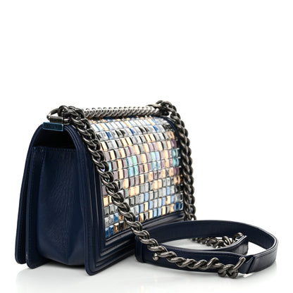 Chanel Lambskin Tile Medium Mosaic Boy Flap Navy Multicolor 3 of 12