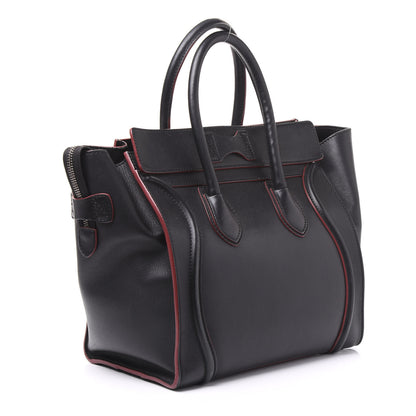Celine Smooth Calfskin Mini Luggage Black Pink Trim 2 of 11