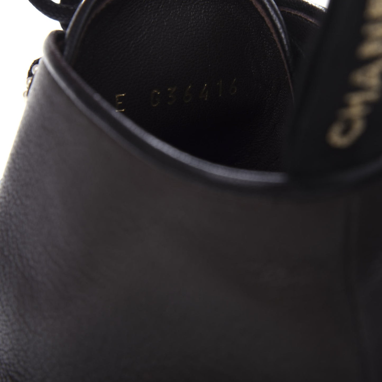 Goatskin Pearl Lace Up CC Short Boots 40 Brown Black