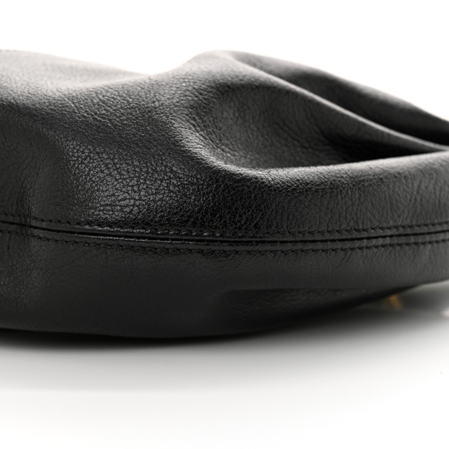 Grained Calfskin Mini Bracelet Hobo Bag Black