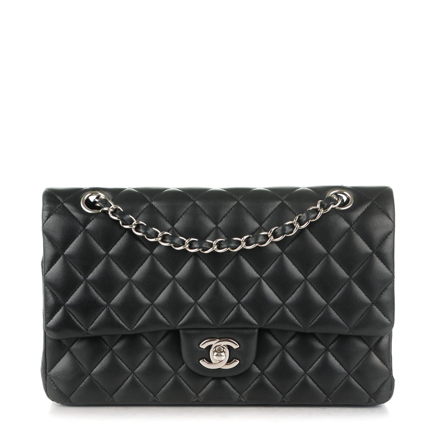 Chanel Lambskin Quilted Medium Double Flap Black 1 of 8