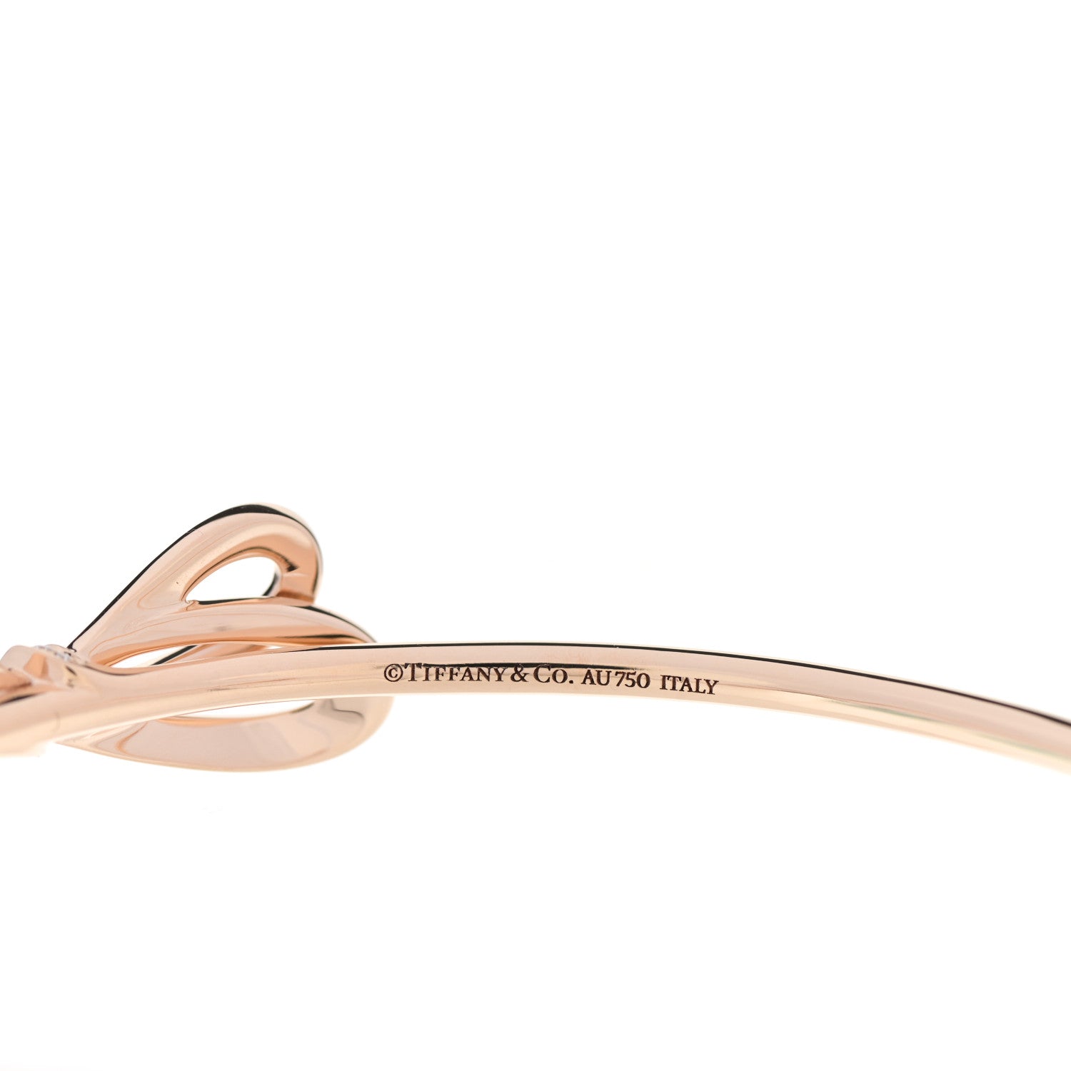 Tiffany 18K Rose Gold Diamond Bow Cuff Bracelet 3 of 4