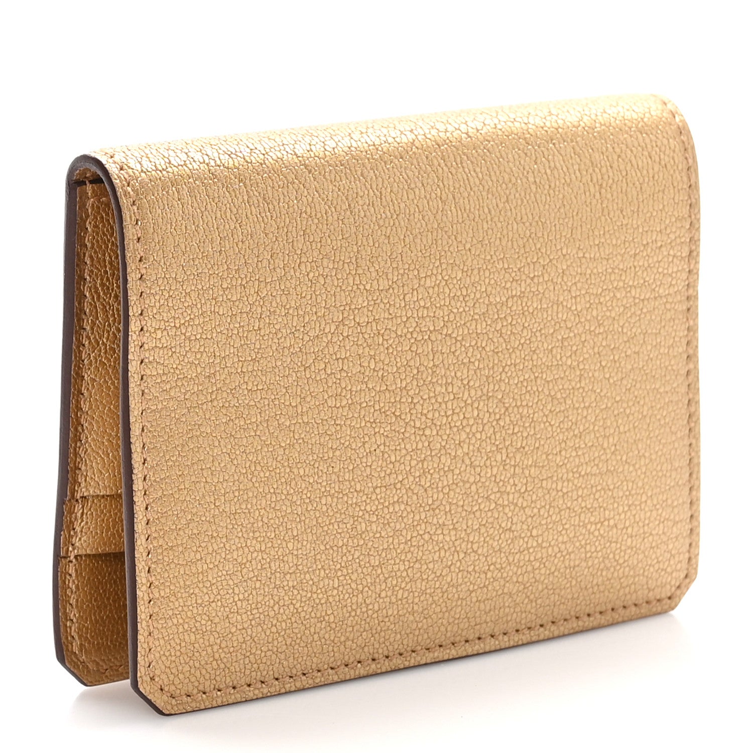 Hermes Metallic Chevre Chamkilight Medor Card Holder Dore 1500968