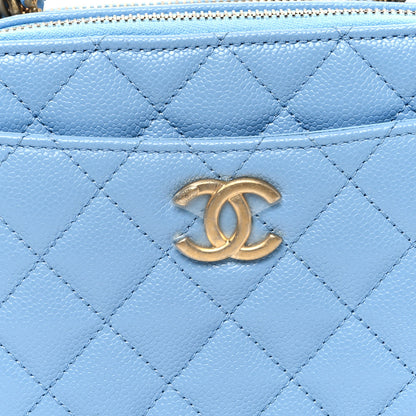 Chanel Caviar Quilted Mini Pick Me Up Vanity Case Light Blue 9 of 11